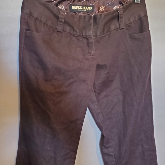 GUESS Jeans Dark Brown HEMMED Dress Pants - Size 26 - Picture 1 of 9